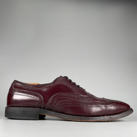 Allen Edmonds McAllister Men\'s 10 C Burgundy Leather Wingtip Oxford Dress Shoes main image 8